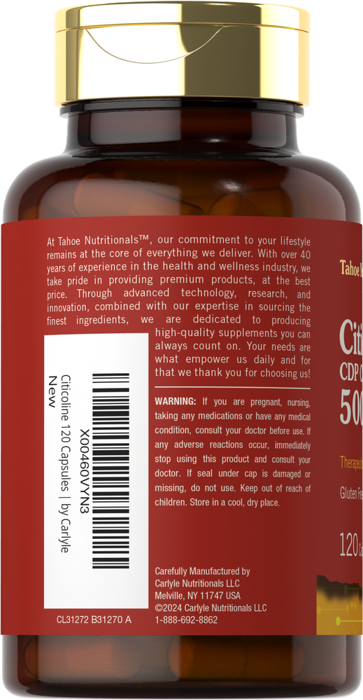 Citicolina 500mg por porción | 120 Cápsulas