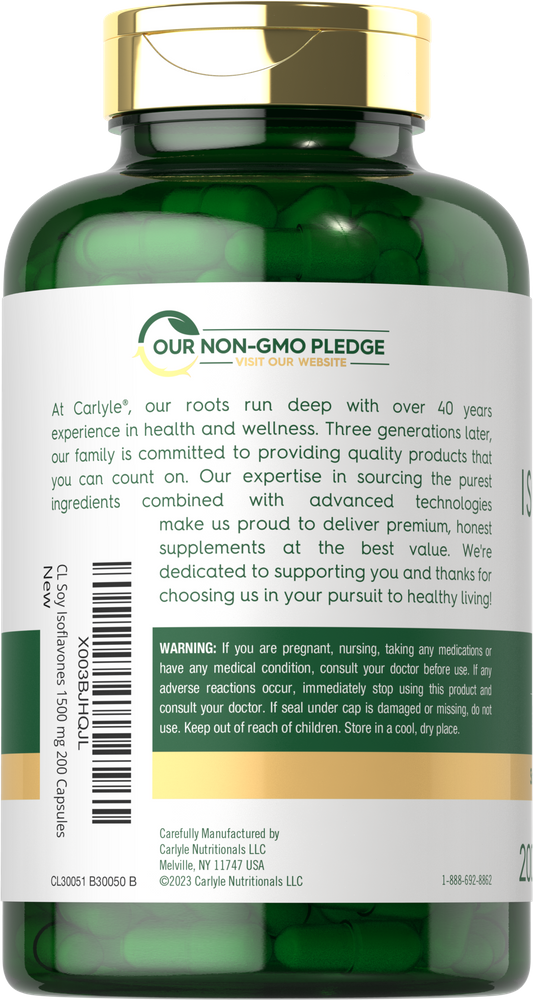 Soy Isoflavones 1500mg per serving | 200 Capsules