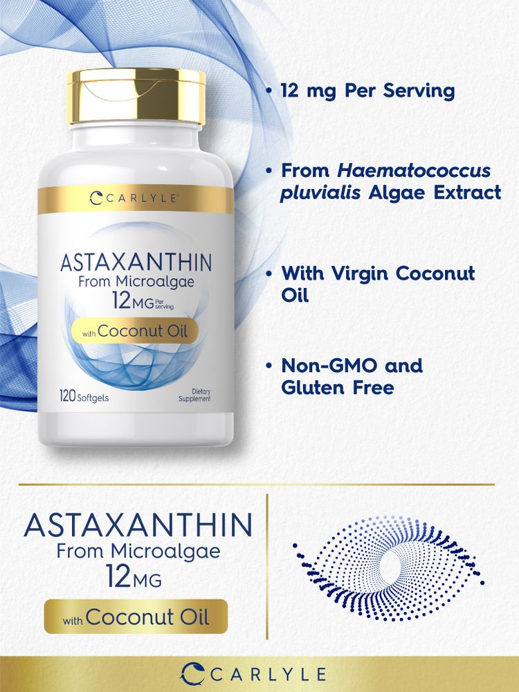 Astaxanthin 12mg per serving with Coconut Oil | 120 Softgels