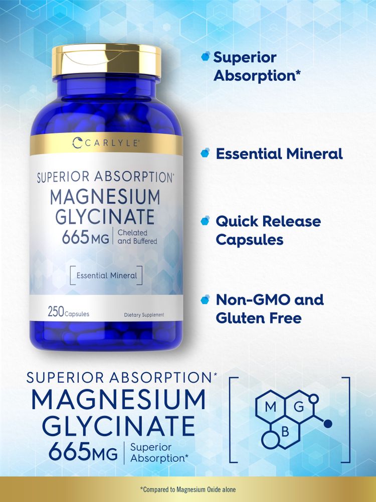 Magnesium Glycinate 665mg | 250 Capsules