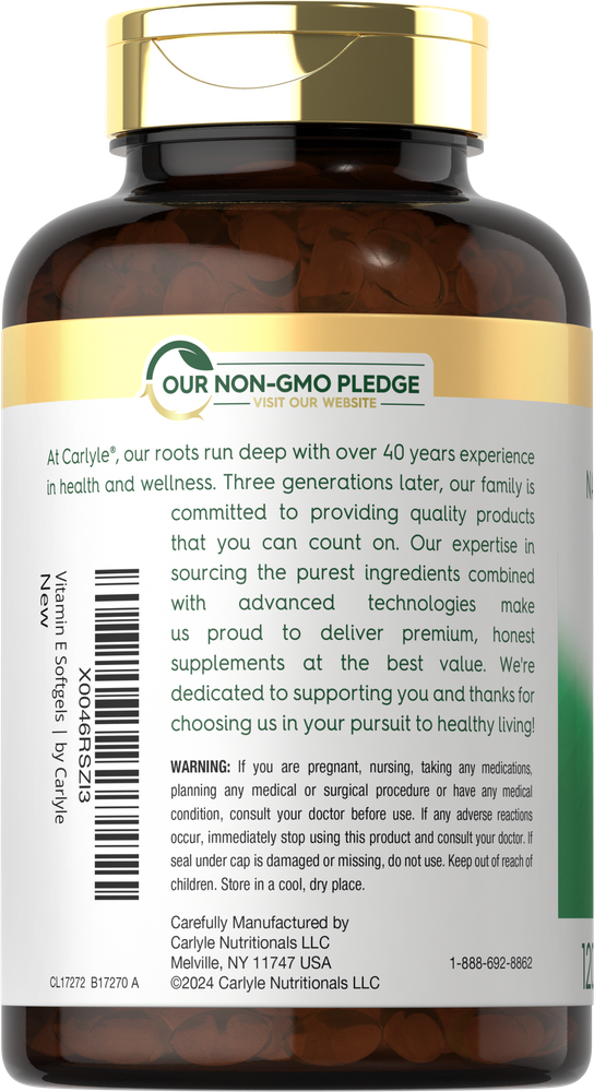 Vitamine E plus Tocophérols Mixtes 1000 UI | 120 Gélules Molles