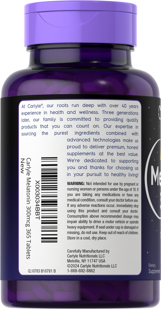 Melatonina 300mcg | 365 Comprimidos