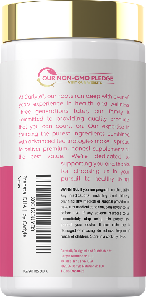 Prenatal DHA Vitamin | 180 Softgels
