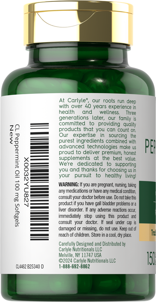 Aceite de Menta 100mg | 150 Cápsulas Blandas