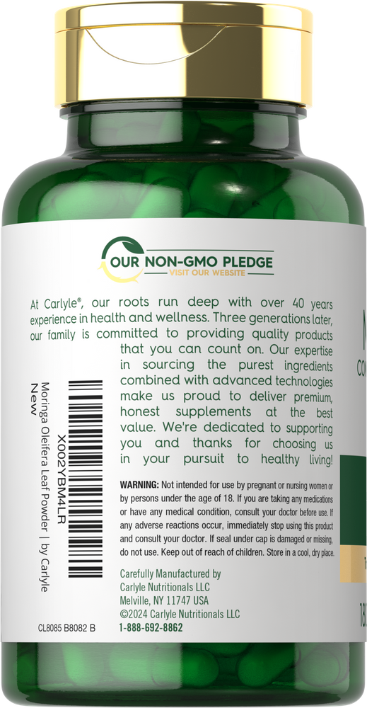 Moringa Oleifera 6000mg par portion | 180 Capsules