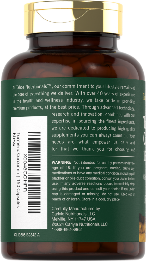 Complément de Curcuma 1500mg par portion | 150 Capsules