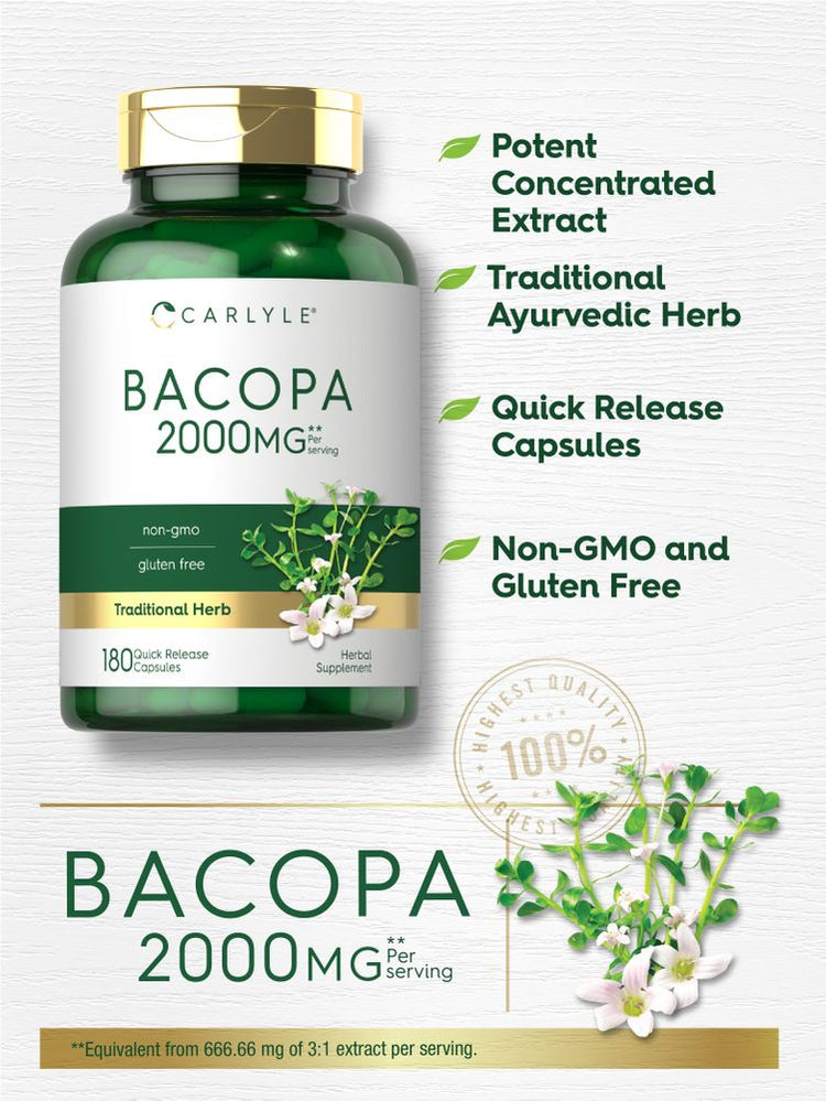 Bacopa Monnieri 2000mg per dose | 180 Capsule