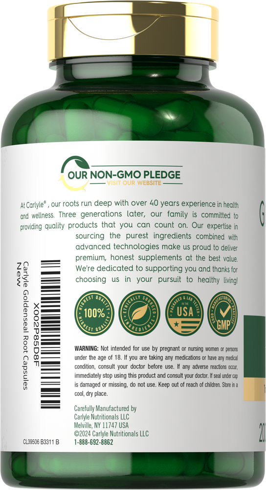 Radice di Goldenseal 1000mg per dose | 200 Capsule