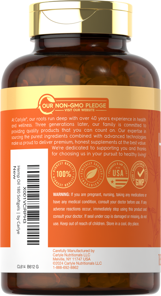 Hemp Oil 126000mg per serving | 180 Softgels