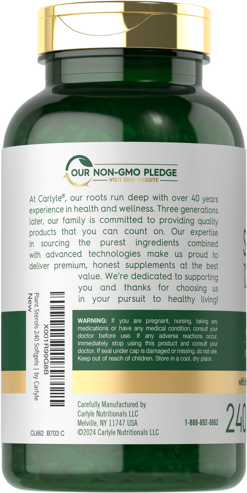Plant Sterols 1200mg per serving | 240 Softgels