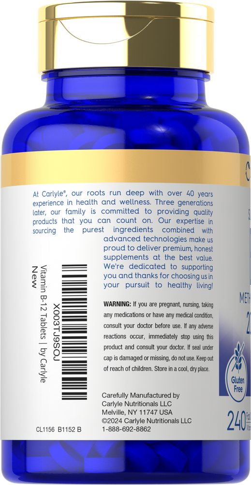 Vitamine B-12 2000 mcg par portion | 240 Comprimés