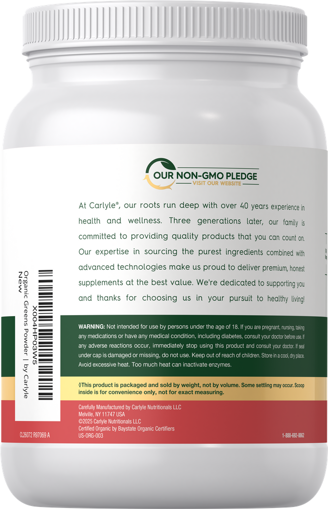 Polvo de Verdes Orgánicos | Suplemento de 35.2 oz
