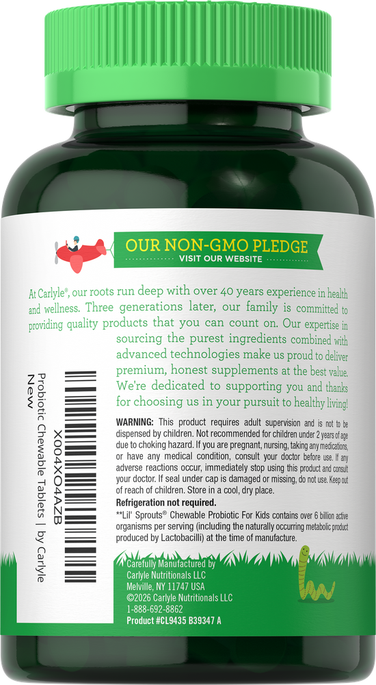 Probiotics for Kids | Raspberry Flavor | 180 Chewable Tablets