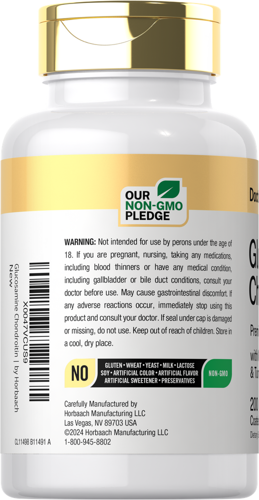 Glucosamina Condroitina con Cúrcuma y MSM | 200 Tabletas