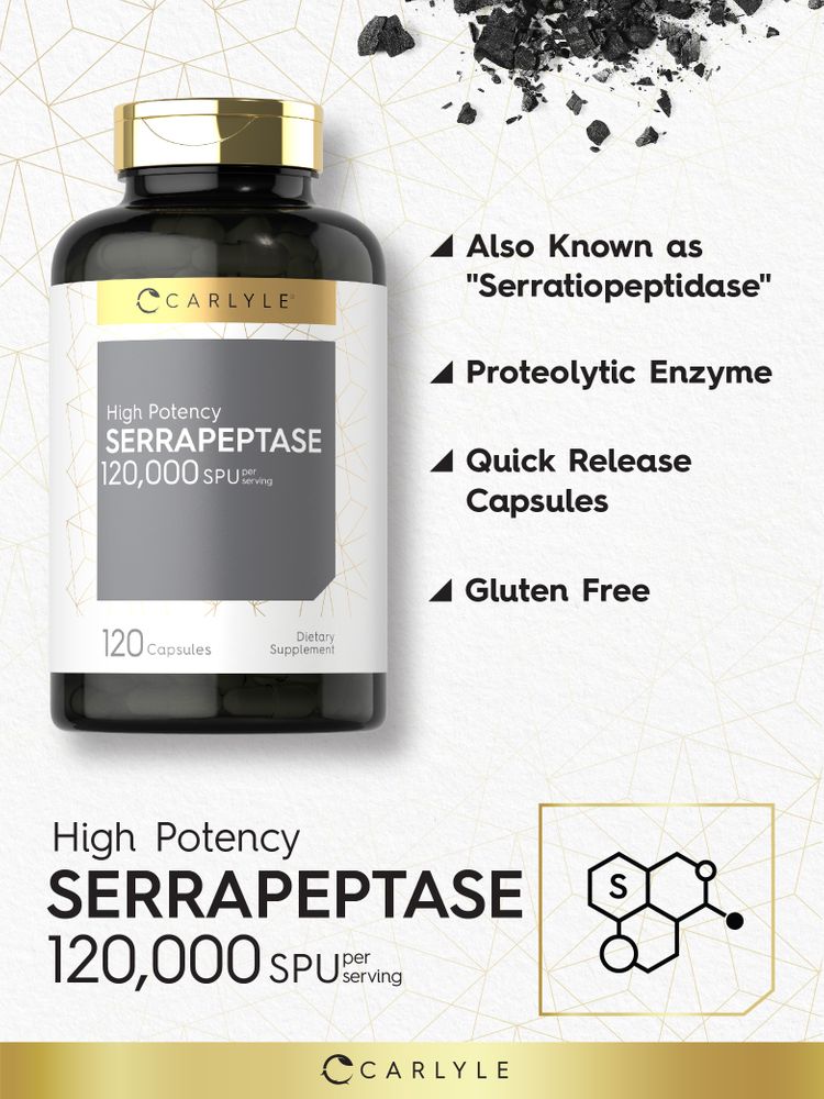 Serrapeptase 120000IU per serving | 120 Capsules