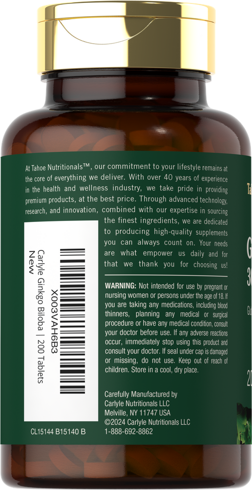 Ginkgo Biloba 3000mg | 200 tabletas