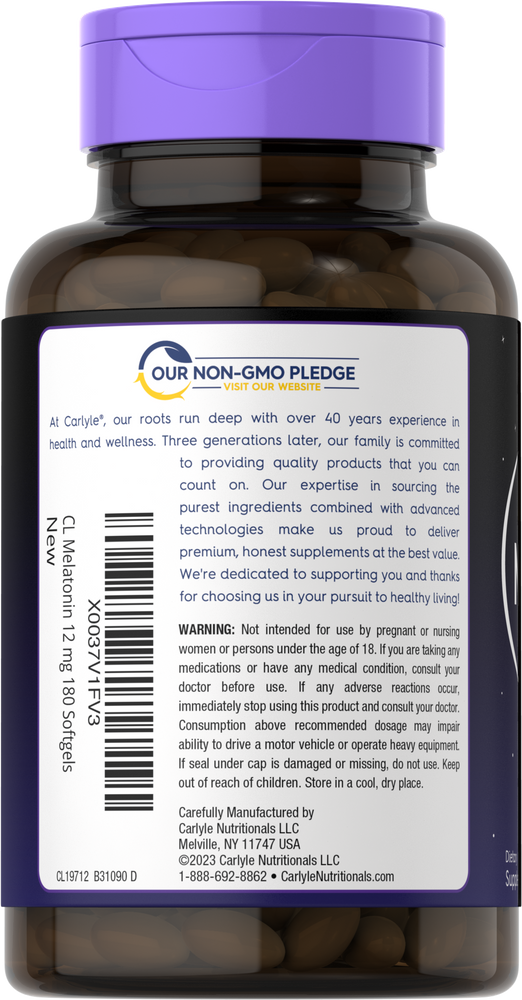 Melatonin 12mg | 180 Softgels