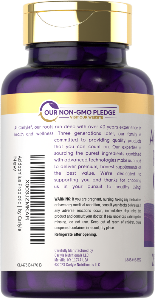 Probiotic Acidophilus 500 Million CFU | 200 Capsules