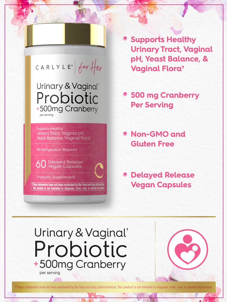 Probiotique Urinaire et Vaginal pour Femmes | 60 Capsules