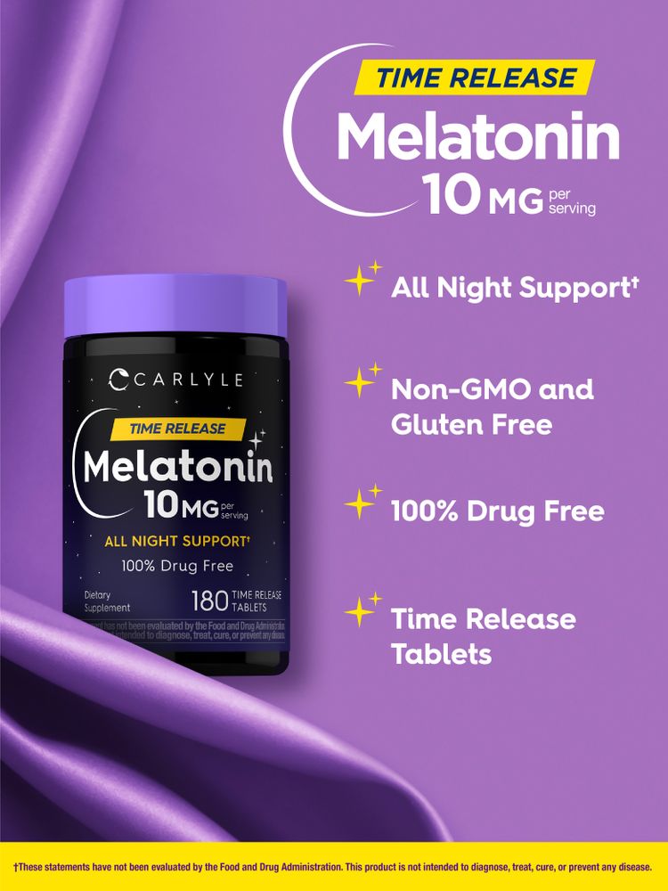 Melatonina 10mg | 180 Comprimidos de Liberação Gradual