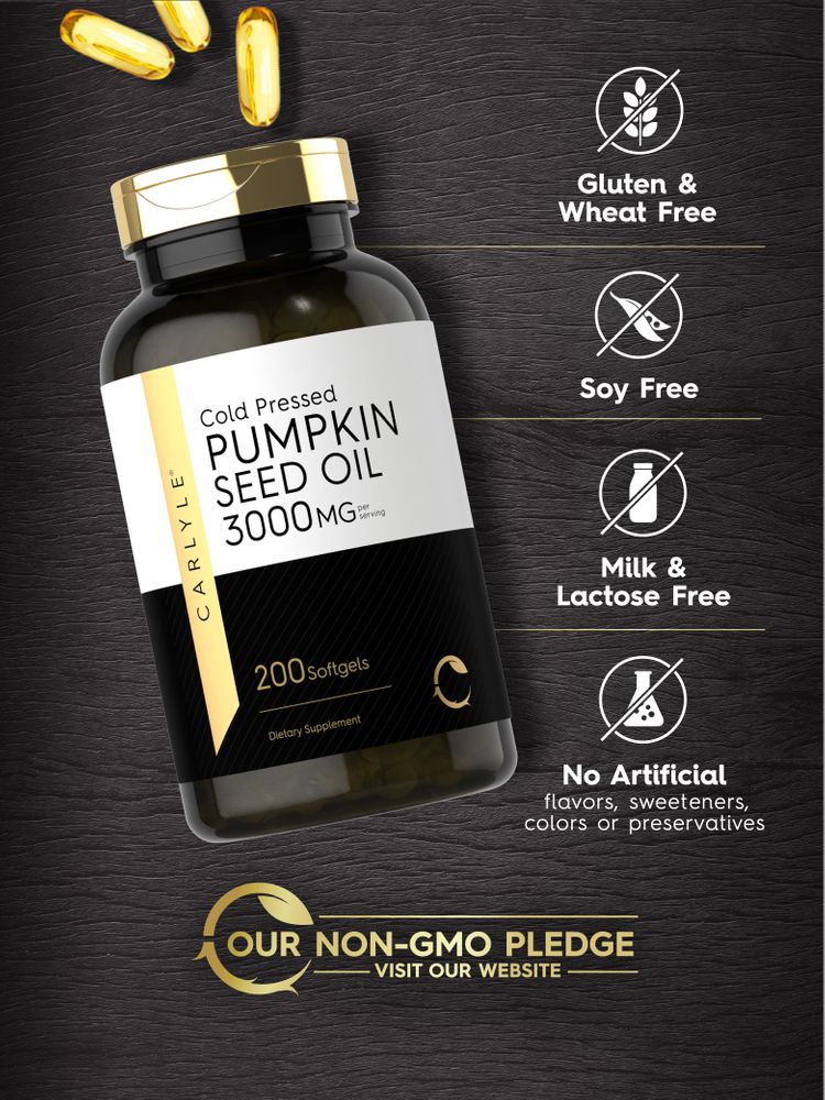 Pumpkin Seed Oil Cold Pressed 3000mg per serving | 200 Softgels