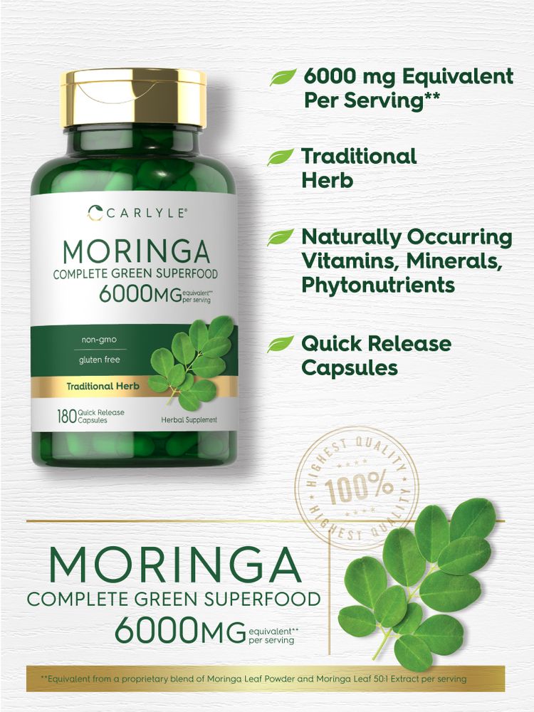 Moringa Oleifera | 180 Capsules
