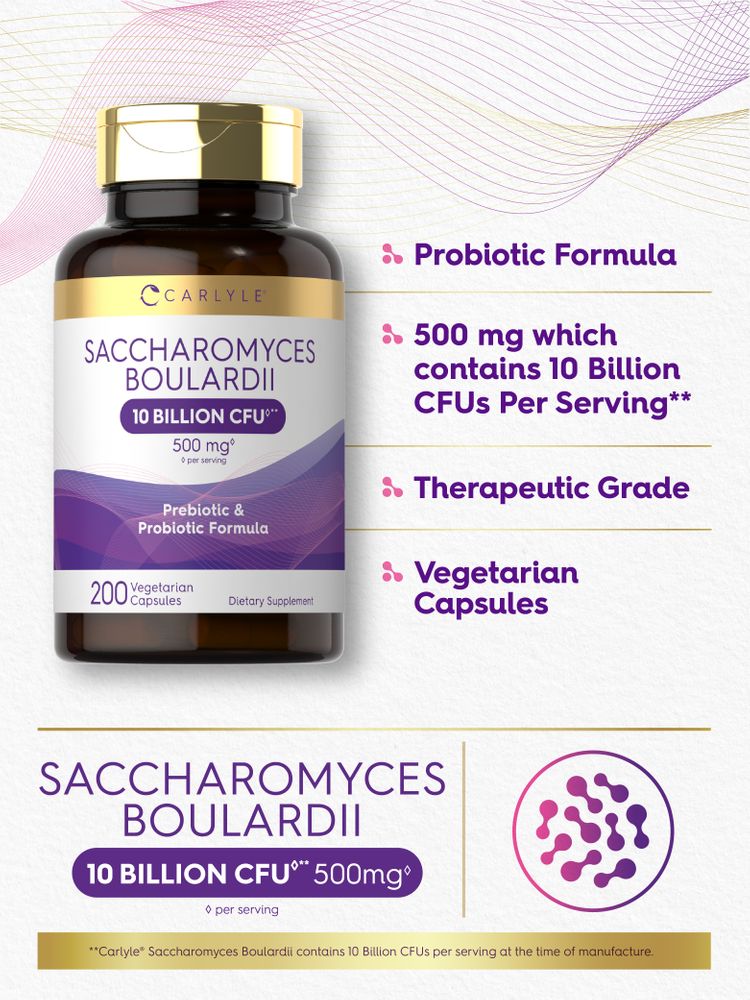 Probiotic Saccharomyces Boulardii 10 Billion CFUs per serving | 200 Capsules