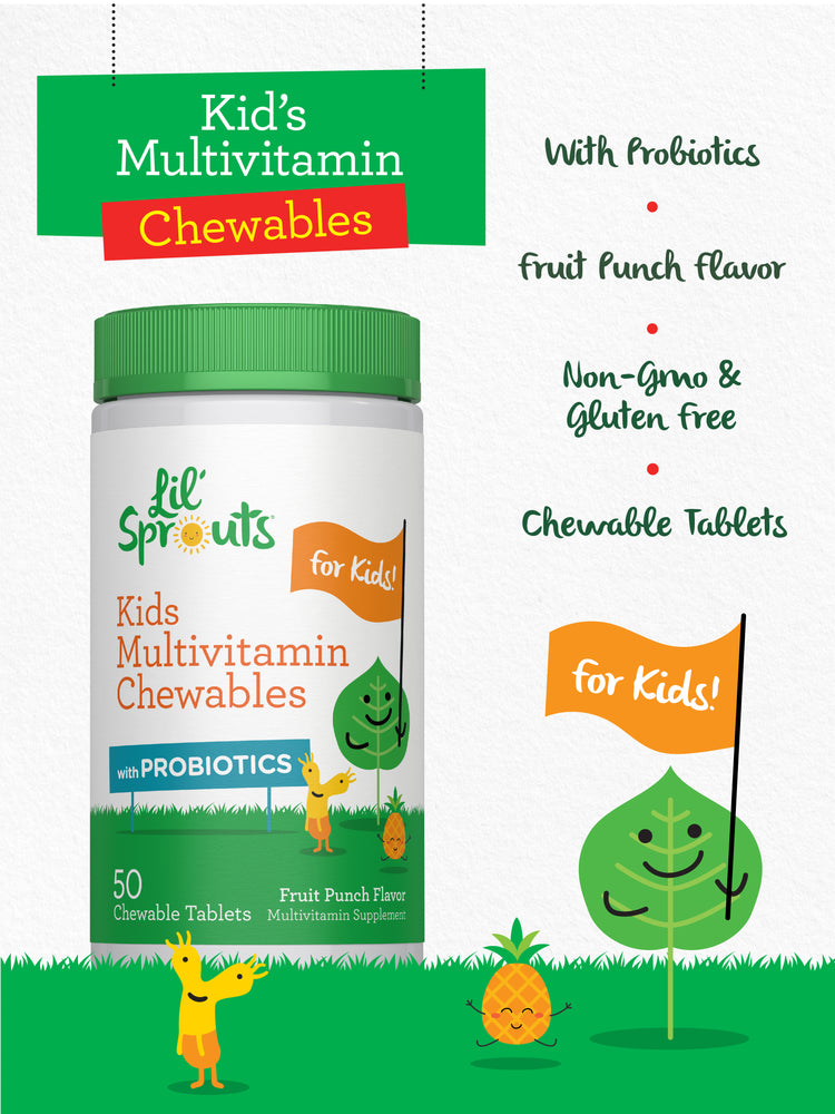 Multivitaminico per Bambini con Probiotici | 50 Compresse Masticabili