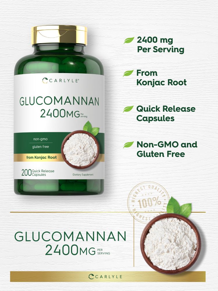 Glucomannan 2400mg per serving | 200 Capsules