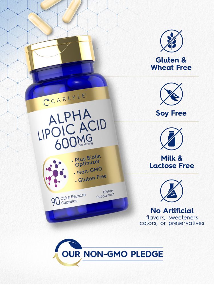 Ácido Alfa Lipoico 600mg por porción | 90 Cápsulas