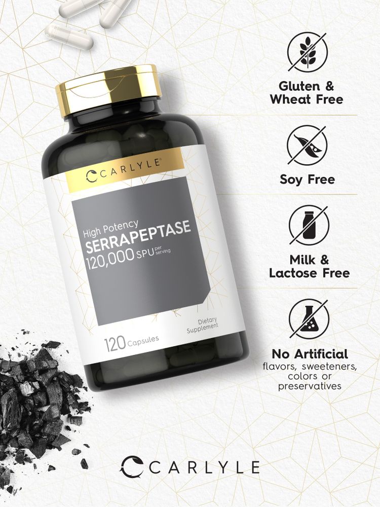 Serrapeptase 120000IU per serving | 120 Capsules