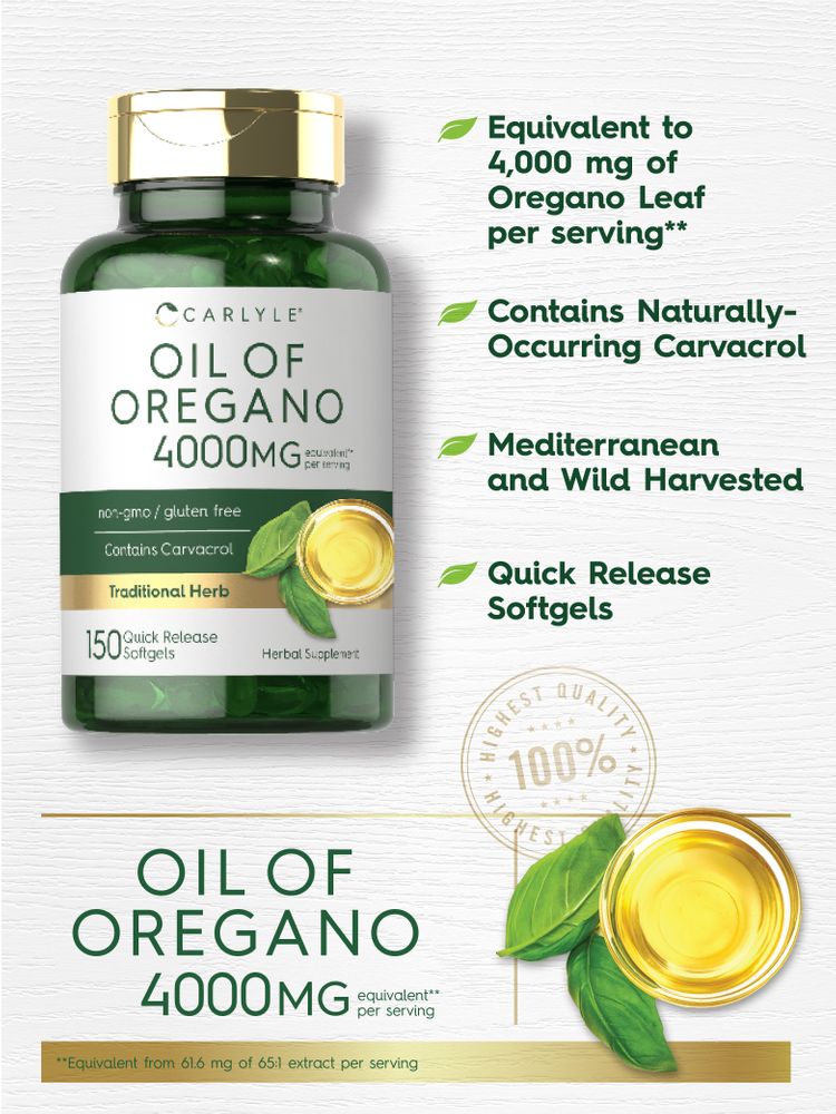 Oregano Oil 4000mg per serving | 150 Softgels