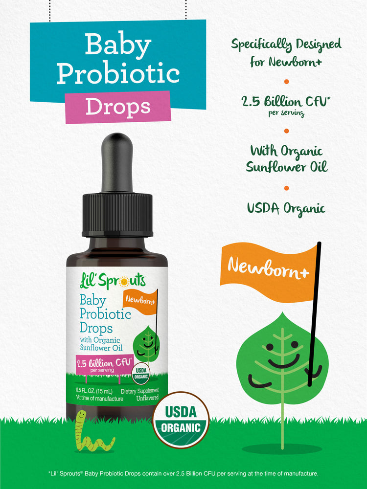 Organic Baby Probiotic Drops | 2.5 Billion CFU