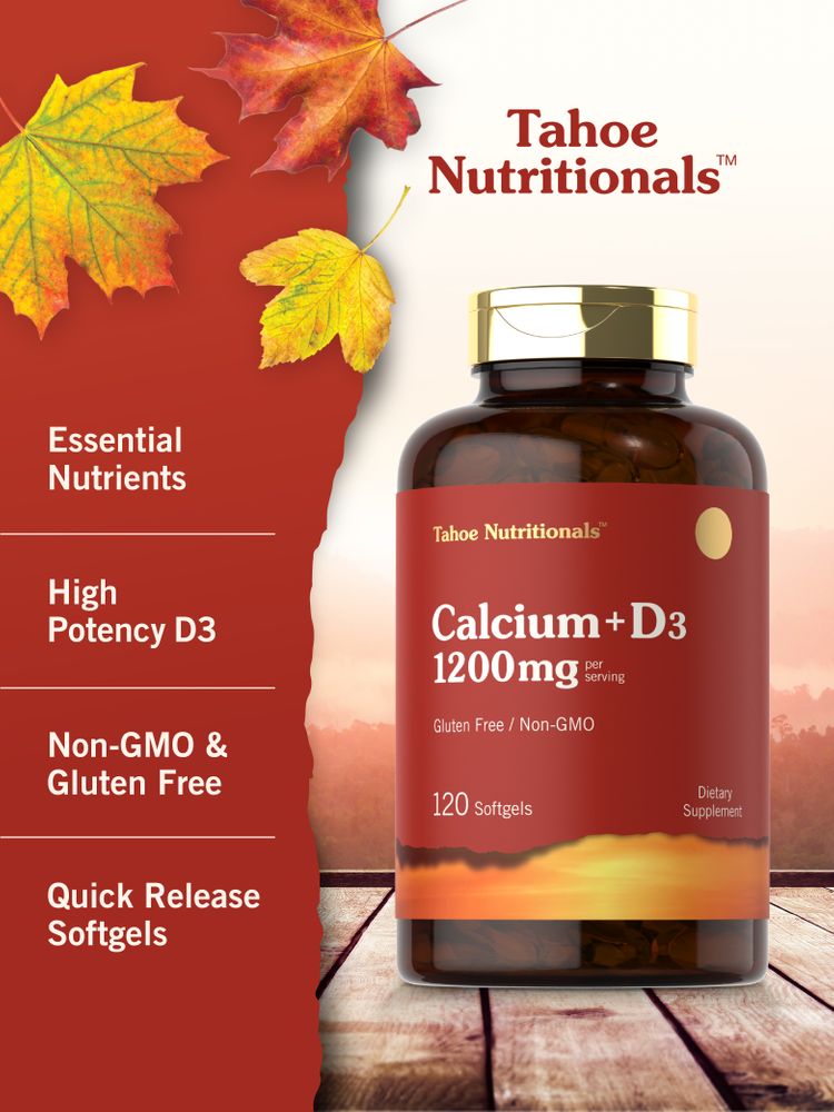 Cálcio com Vitamina D-3 | 120 Cápsulas Gelatinosas