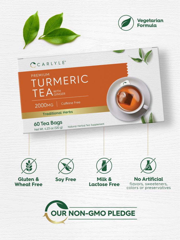 Turmeric Tea Bags with Ginger | 60 Tea Bags