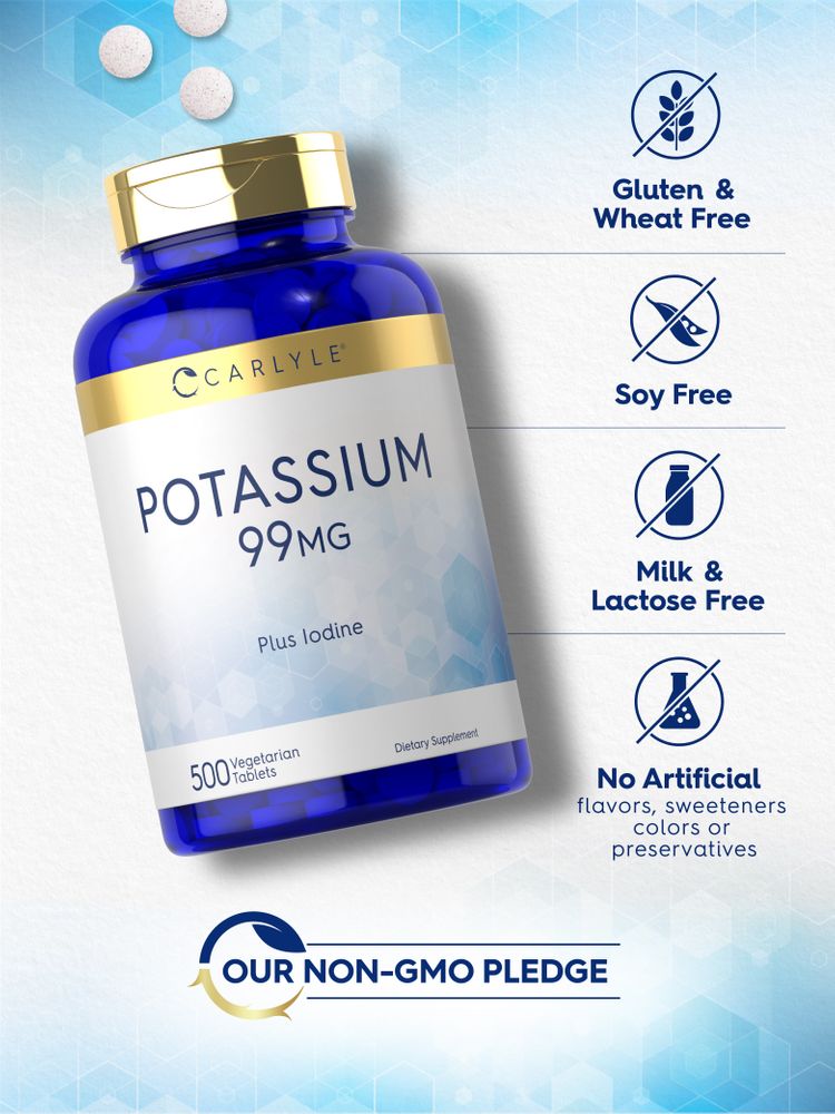Potasio 99mg con Yodo | 500 Tabletas