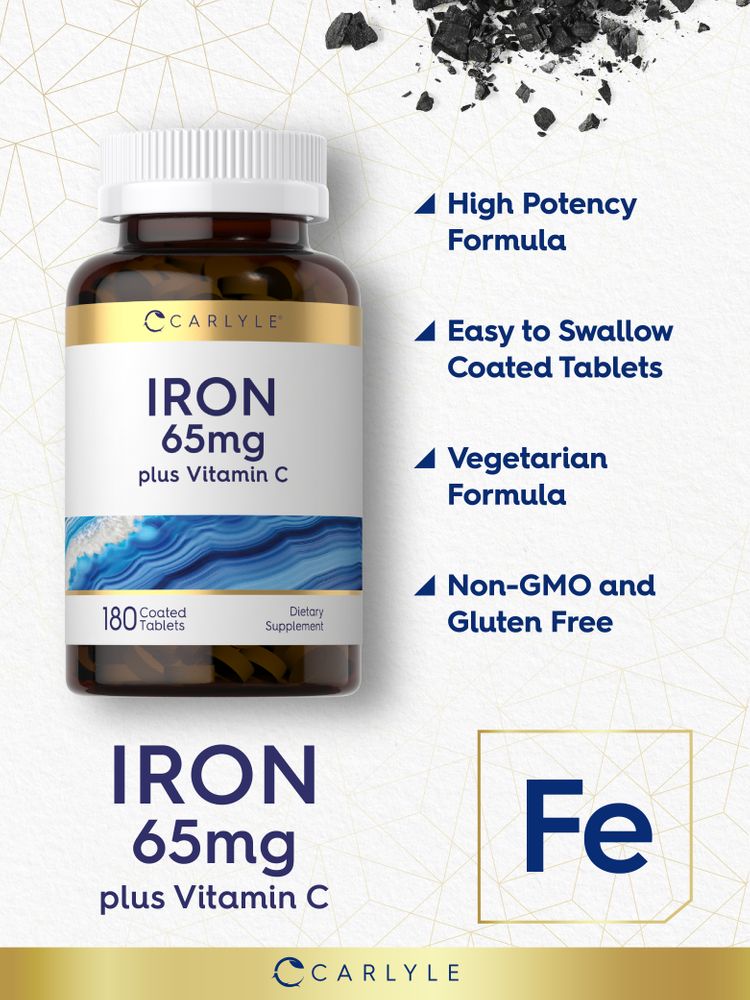 Fer 65mg avec Vitamine C | 180 Comprimés
