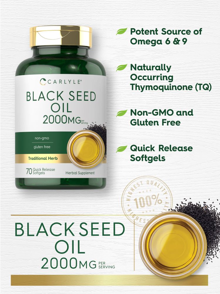 Black Seed Oil 2000mg per serving | 70 Softgels