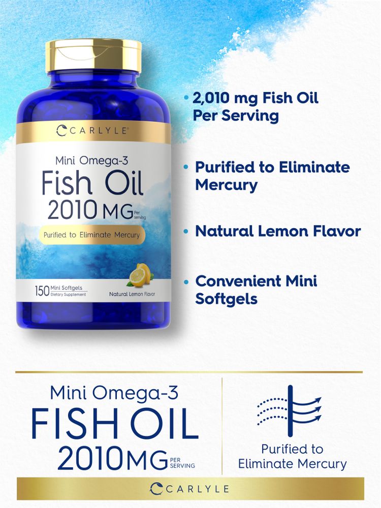 Mini Capsule di Olio di Pesce 2010 mg | 150 Pillole di Omega-3