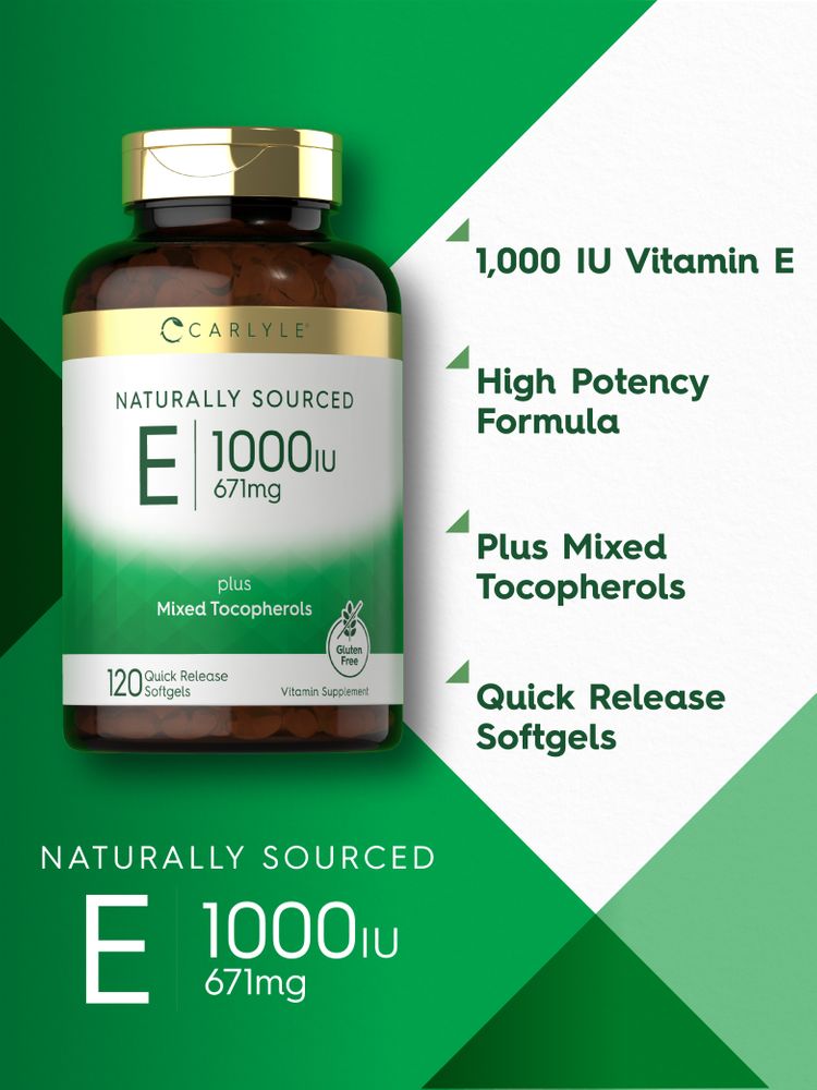 Vitamina E más Tocopheroles Mixtos 1000 UI | 120 Cápsulas Blandas