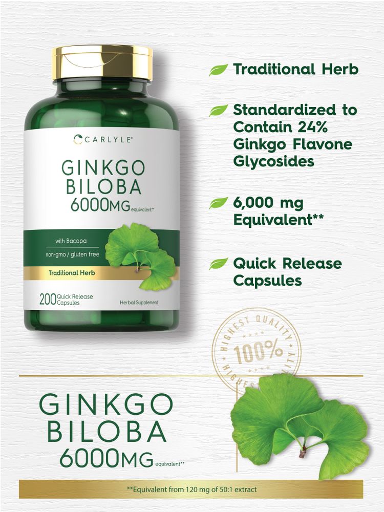 Ginkgo Biloba | 200 Capsules