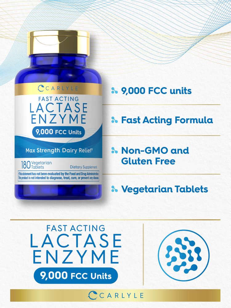 Lactase Enzyme 9000 FCC | 180 Tablets