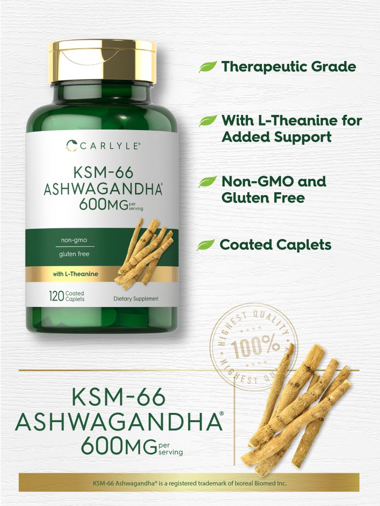 KSM-66 Ashwagandha 600mg por porción | 120 Cápsulas