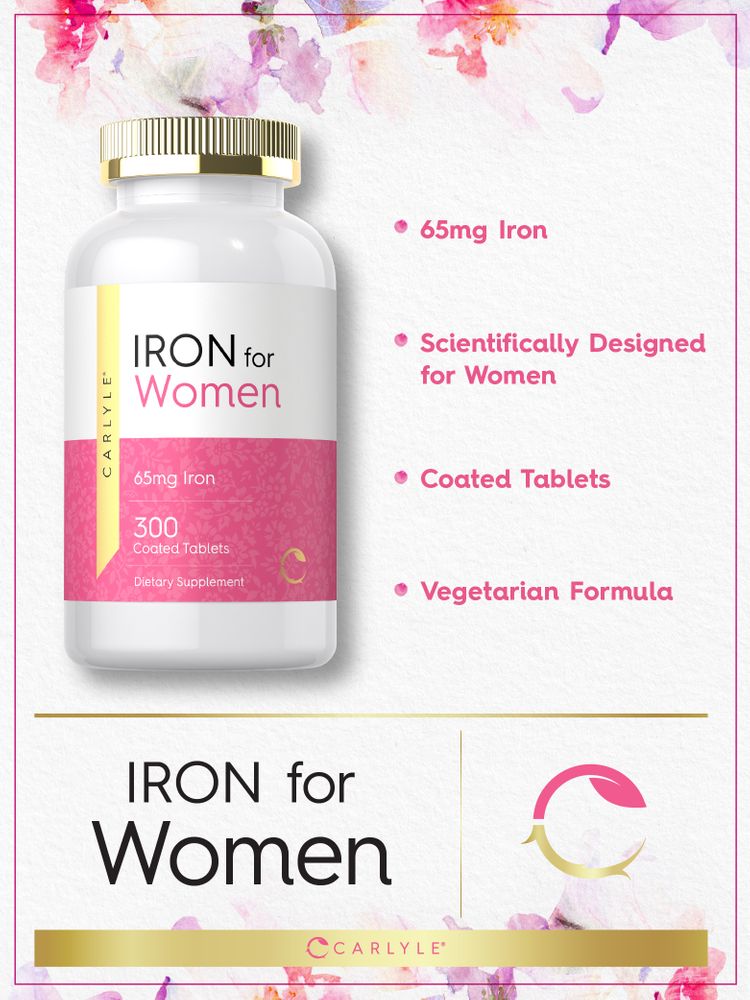 Hierro para Mujeres 65mg | 300 Tabletas