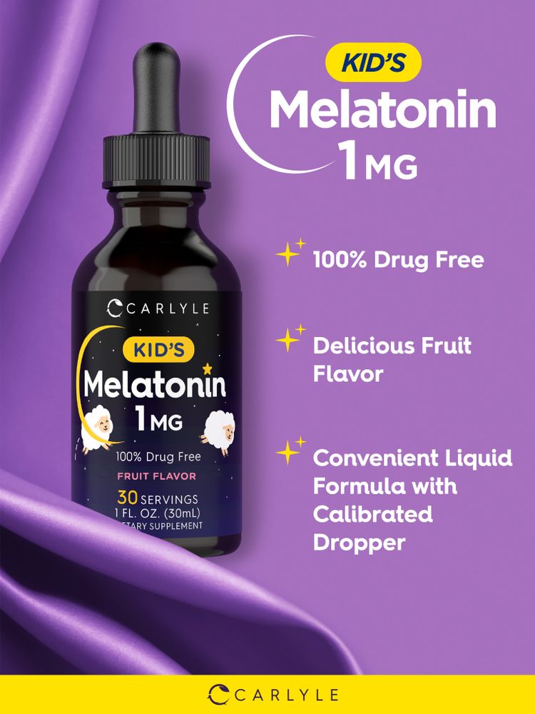 Melatonin for Kids 1mg | 2oz Liquid (Pack of 2)