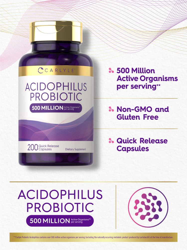 Probiótico Acidophilus 500 Millones de UFC | 200 Cápsulas