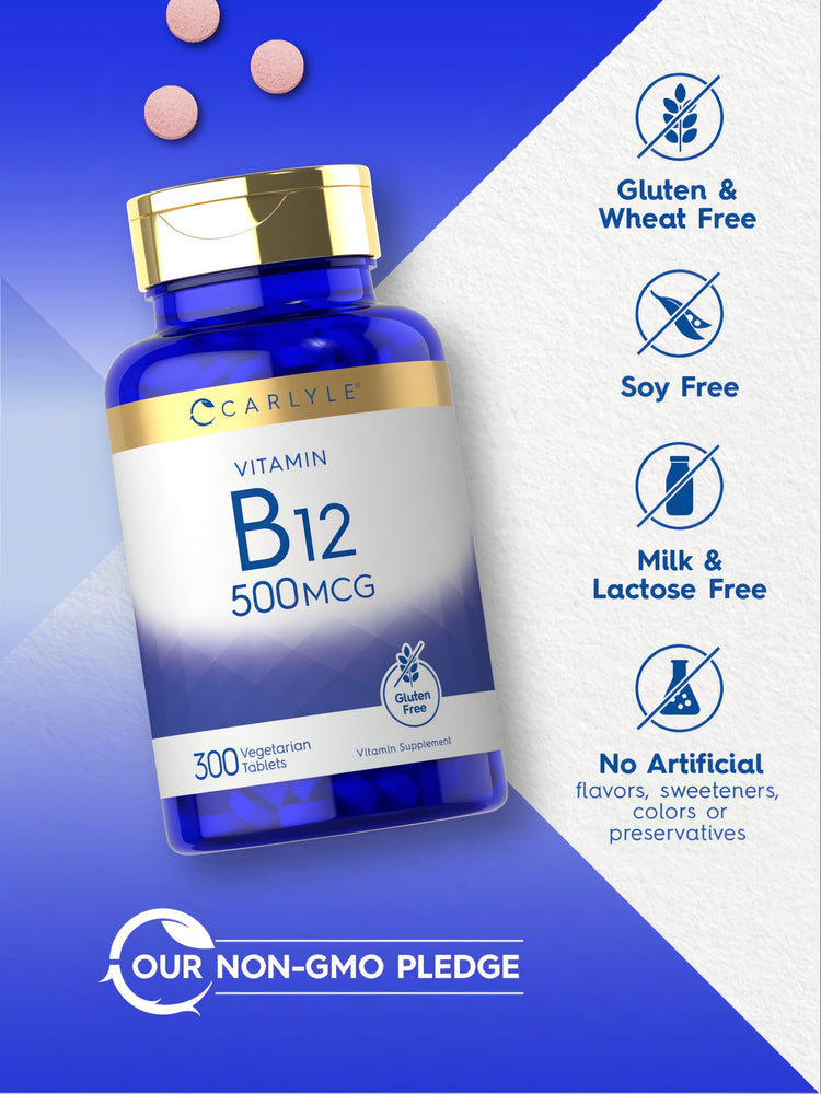 Vitamina B-12 500mcg | 300 Tabletas
