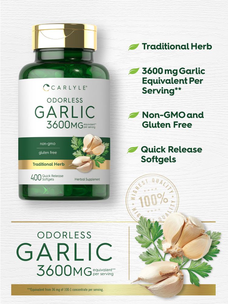 Odorless Garlic Extract | 400 Softgels