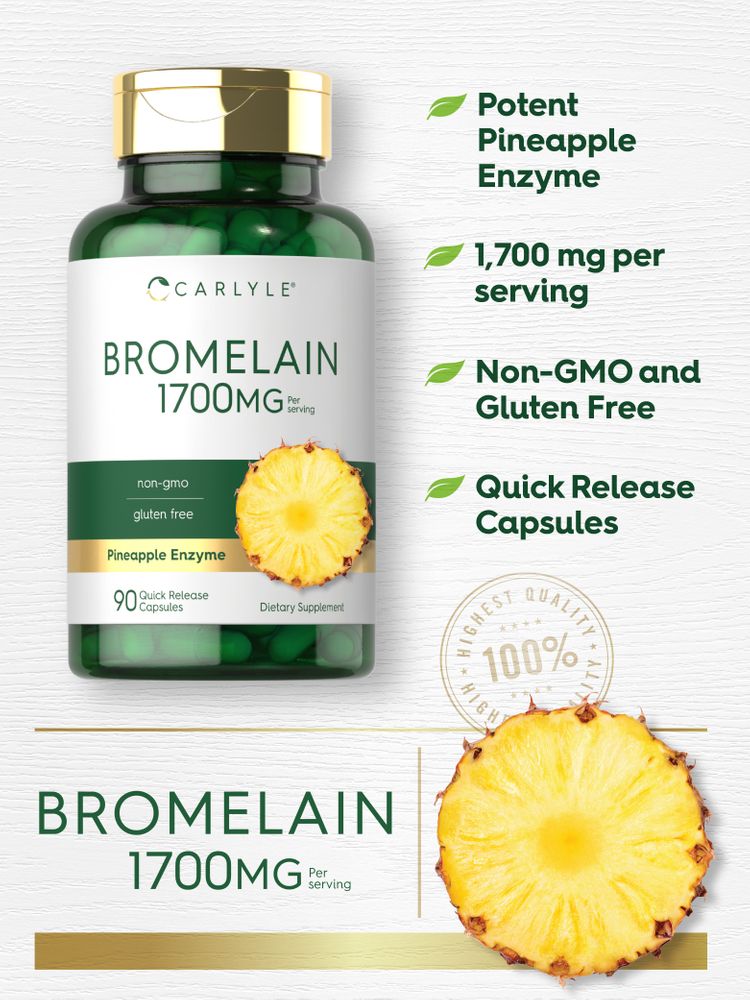 Bromelina 1700 mg por porción | 90 Cápsulas