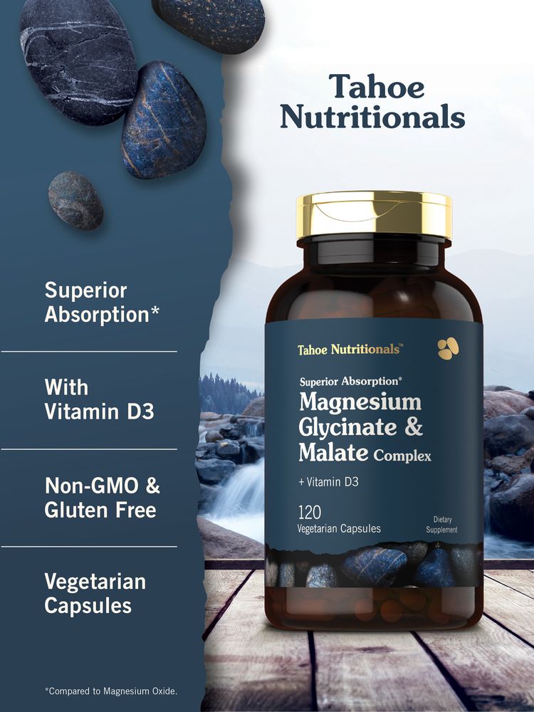 Complejo de Glicinato y Malato de Magnesio | 120 Cápsulas